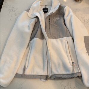 The North Face Women’s Cream & Light Gray Denali Fleece Jacket